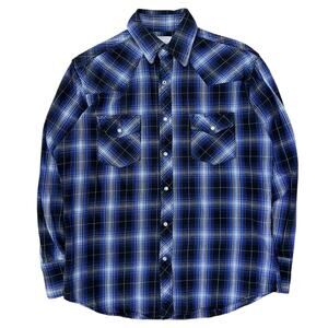 Vintage Wrangler Wrancher Plaid Flannel Shirt Cowboy Pearl Snap Front Up Rodeo M